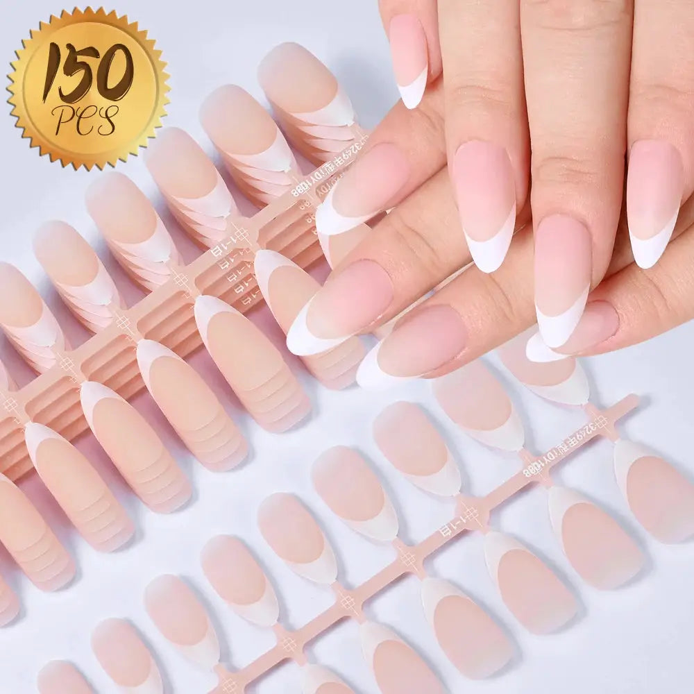 Nailuxe Light Pink Press On Nails Short To Medium Square Full Cover Tips 100 Piece Set For Hands And Feet