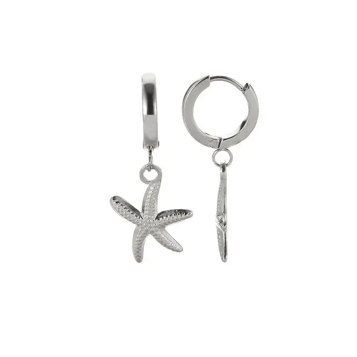 Vintage Summer Starfish Shell Stud Earrings Stainless Steel For Women Ocean Party Jewelry Gift 2025
