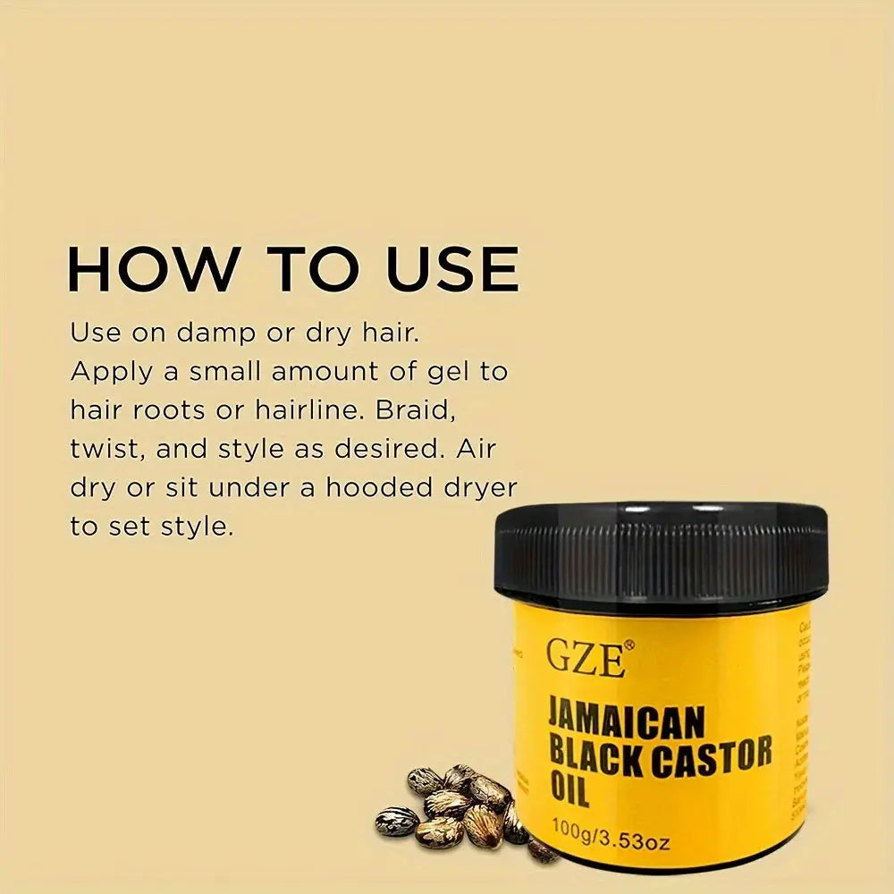 GZE Jamaican Black Castor Oil Pure Cold Pressed For Hair Growth Skin Moisturizing Scalp Health Promoting Thicker Hair