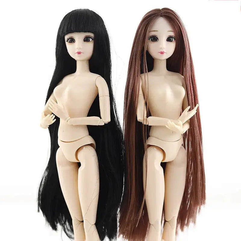30cm Fashion Doll 1 By 6 BJD with 3D Eyes Long Wig Makeup Princess Baby Doll for Girls DIY Toy