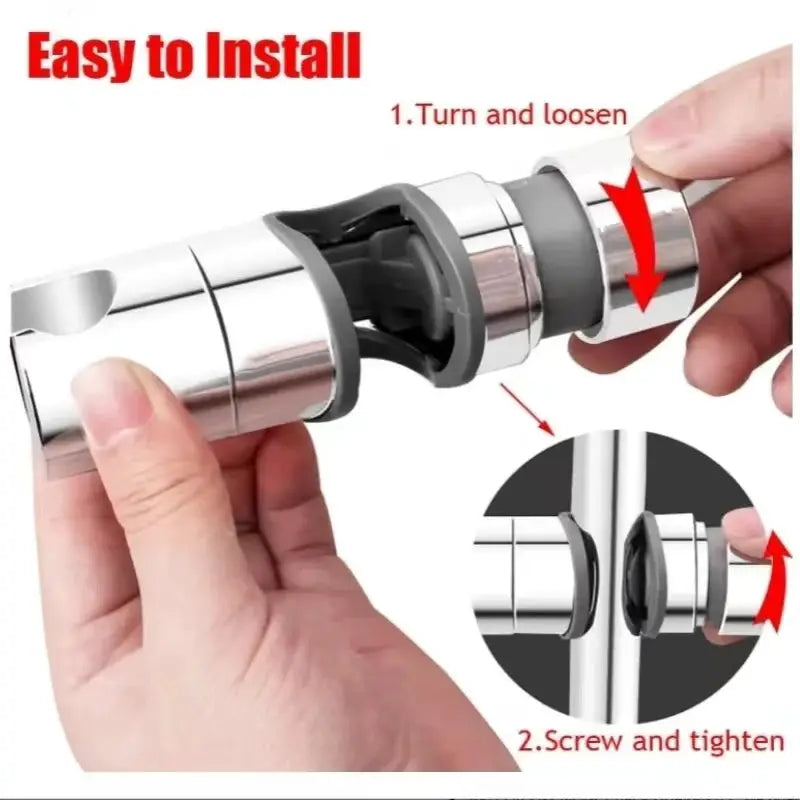 Shower head holder by Simples Market, chrome, adjustable for slide bar.