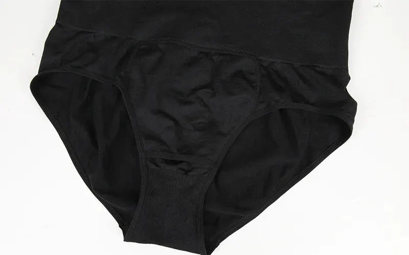 Miss Moly men's high-waist shapewear short, black double-layer tummy control brief with breathable 3D pouch