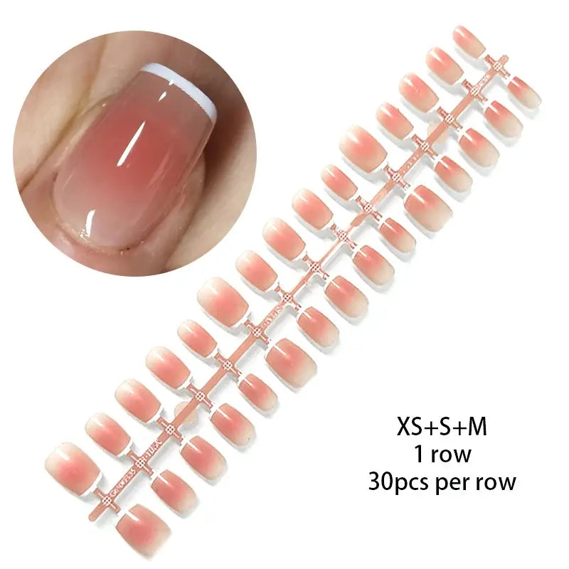GlamNail Matte Nude Press On Nails Full Cover Easy Quick Extension 30 Piece Set For At Home Manicure