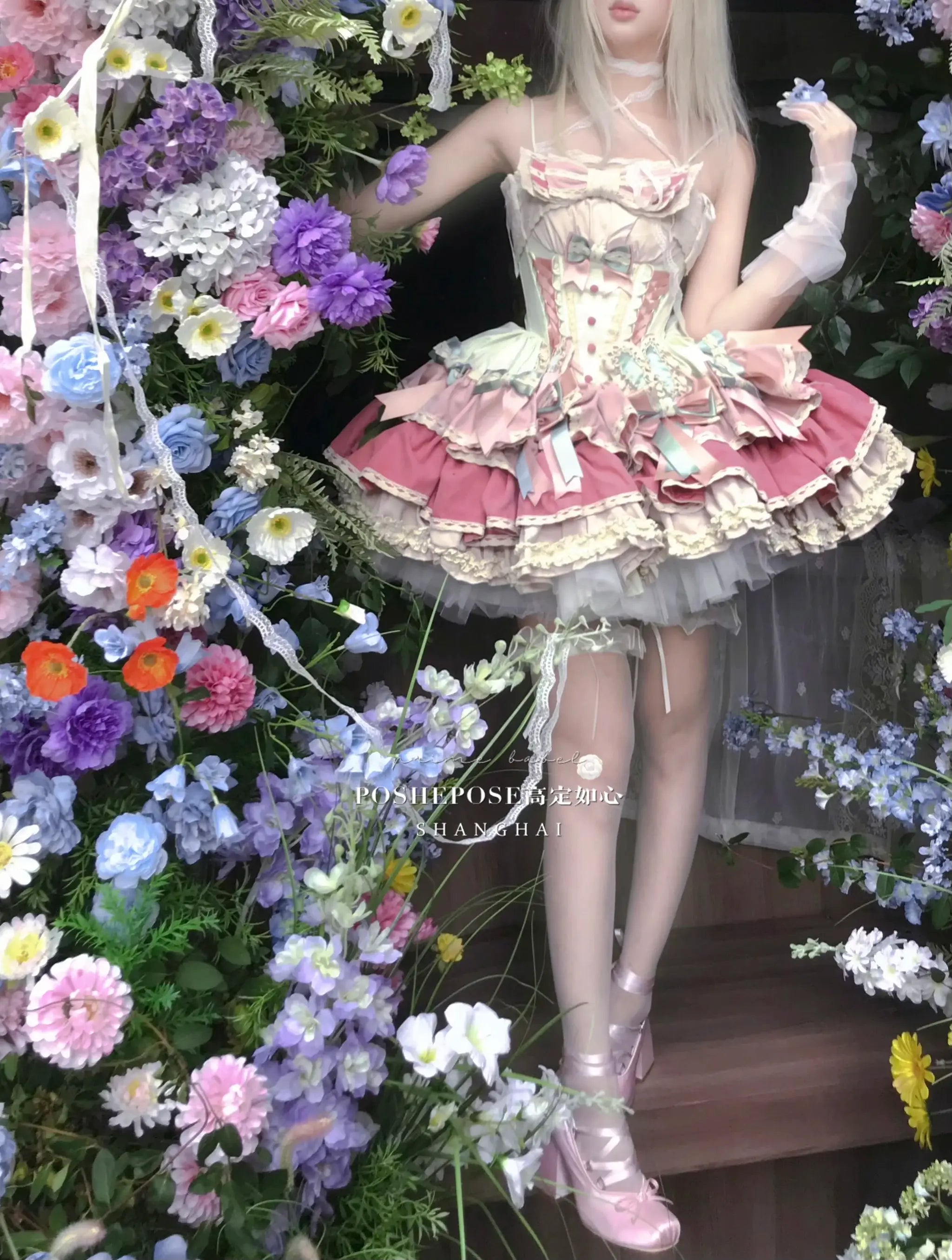 Girls Birthday Lolita Dress Tube Top Satin Bowknot Pettiskirt Mini