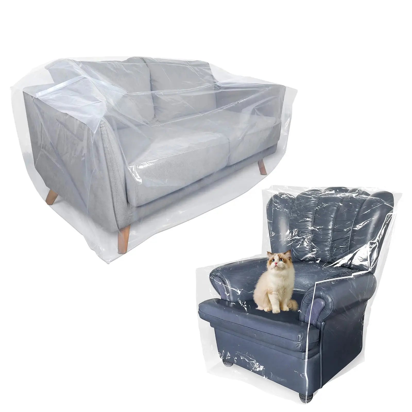 Couch cover, transparent, waterproof plastic sofa protector by Simples Market