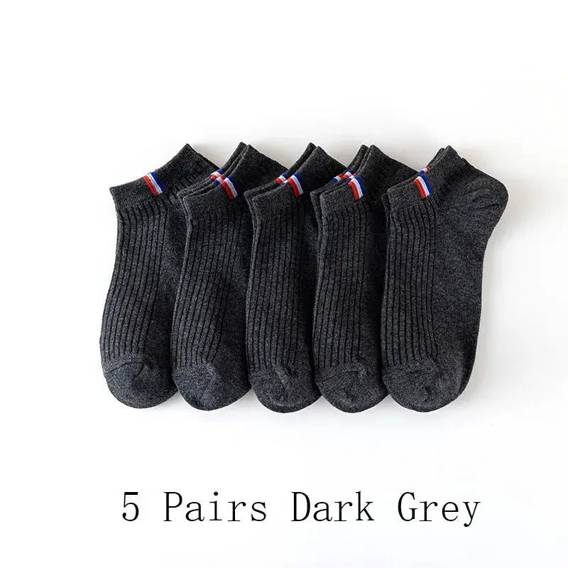 Mens Thin Summer Boat Socks Pack Of 5 10 20 Pairs Breathable Sweat Absorbing Casual Plain Color