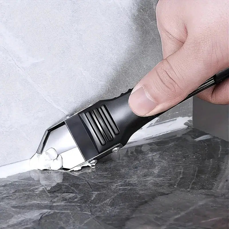 5 In 1 Metal Head Shovel Glue Tool Kit Silicone Spatula Caulk Remover Grout Removal Sealant Finishing Corner Scraper