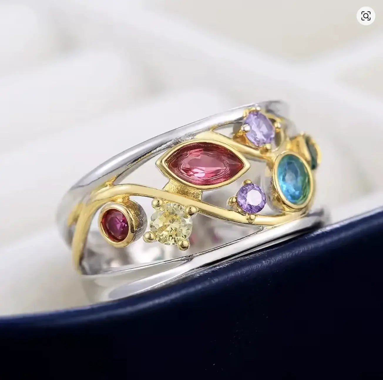 IFYOUOO Women Magnetic Therapy Ring Crystal Quartz Ionix Therapy for Weight Loss Lymph Drainage Jewelry - Simples Market