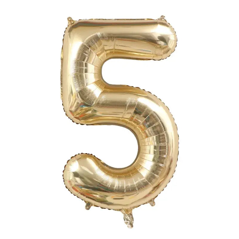 40 Inch White Gold And Light Gold Digital Foil Balloon For Girls Birthday Party Helium Ready Big Number 0 9