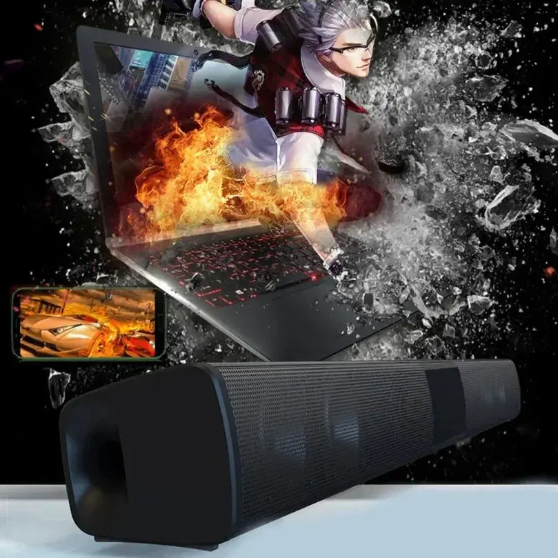 XIKCU soundbar, black Bluetooth 5.3 stereo speaker