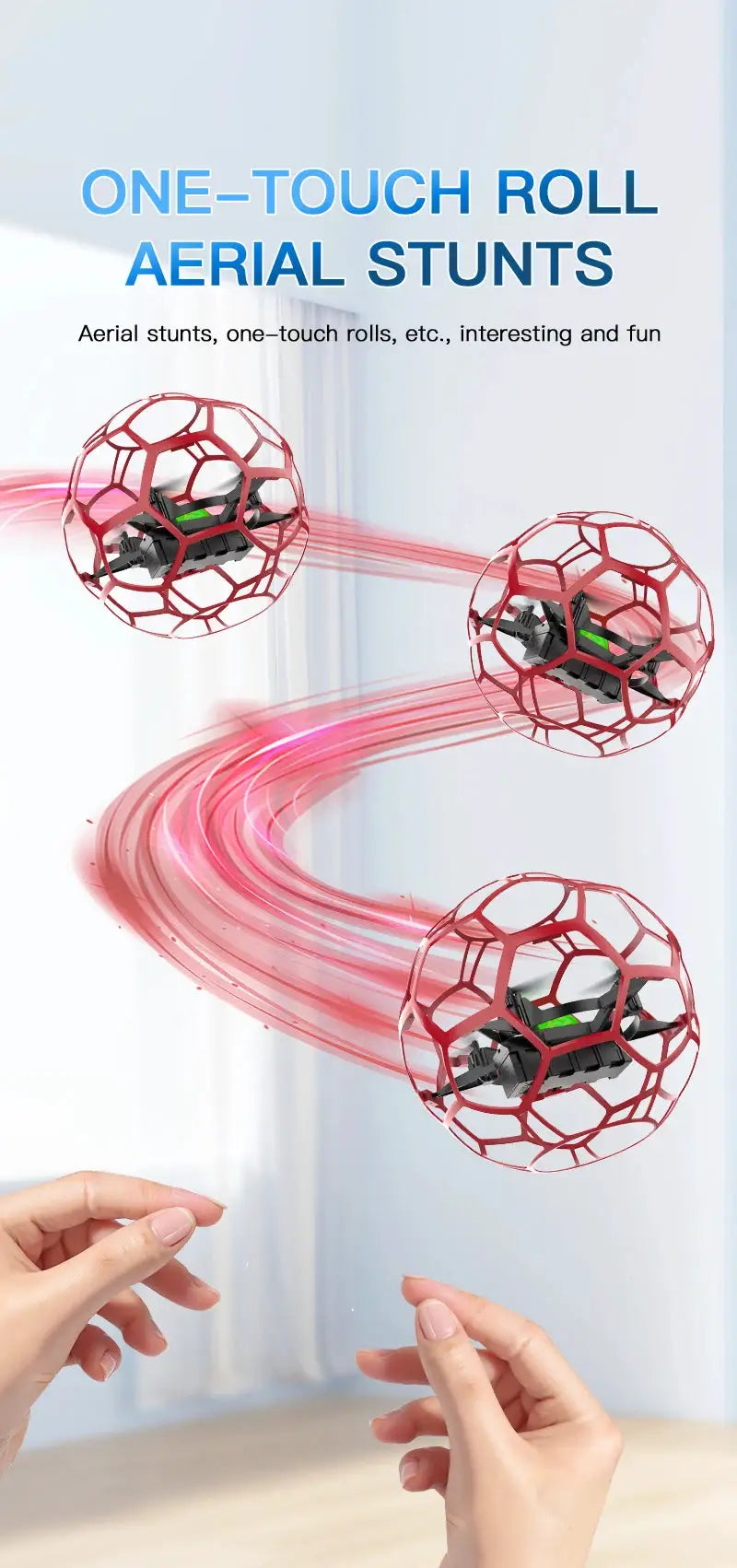 Simples Market SG600 MAX 2.4G RC racing football drone in red protective cage; three drones shown
