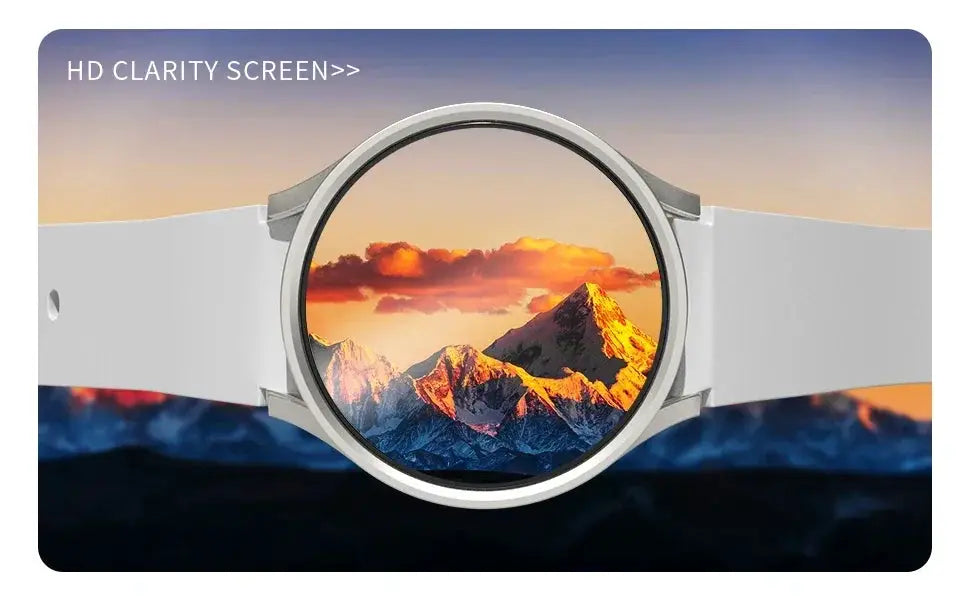 Matte hard PC case with tempered glass screen protector for Samsung Galaxy Watch (40mm/44mm), white band full bumper