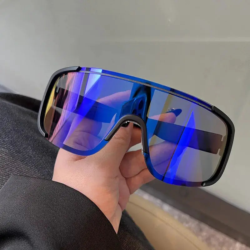 Y2K Style Cycling Sunglasses Windproof Unisex Road Riding Sports Glasses With Retro Reflective Lenses