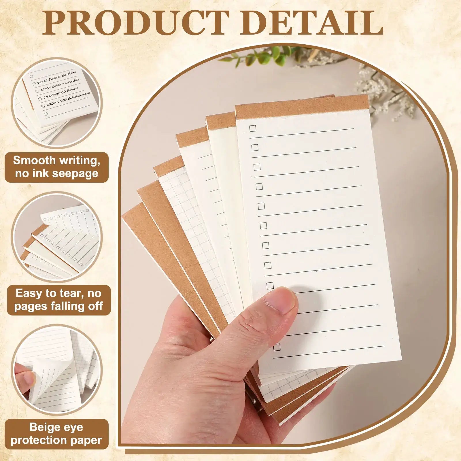 Small field-notes notepads, 4/8-pack, 50 sheets, pocket-sized memo books with kraft covers from Simples Market