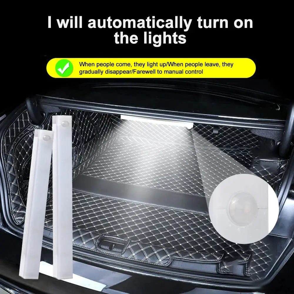 LED Car Sensor Light 10 20 30 CM Automatic Induction Magnetic Rechargeable Type C Lamp With Manual And Sensing Modes