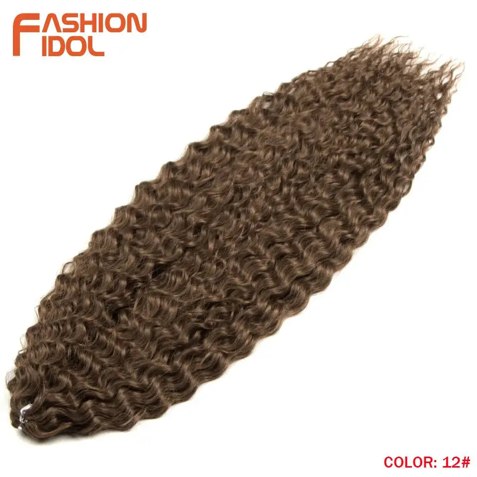Fashion Idol crochet hair extensions, 22in Ariel curl water-wave, synthetic, color 12#