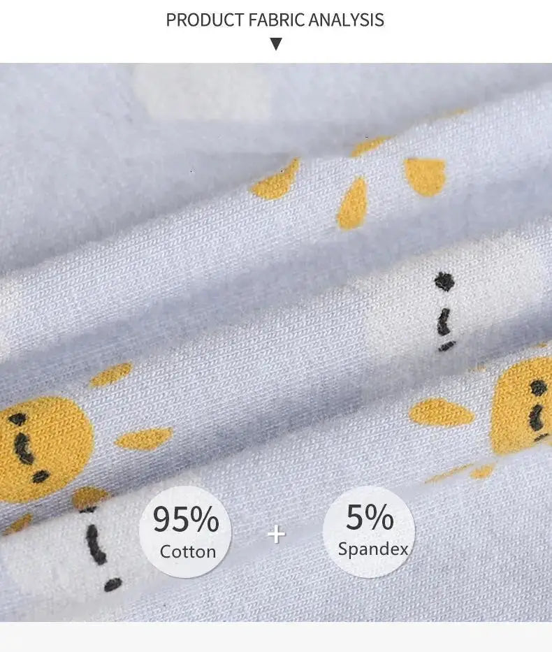 Girls' cartoon-print breathable cotton-spandex fabric by Simples Market, 95% cotton 5% spandex