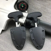 Simples Market necklace cutters; black portable camping knives with textured grips, set of 2