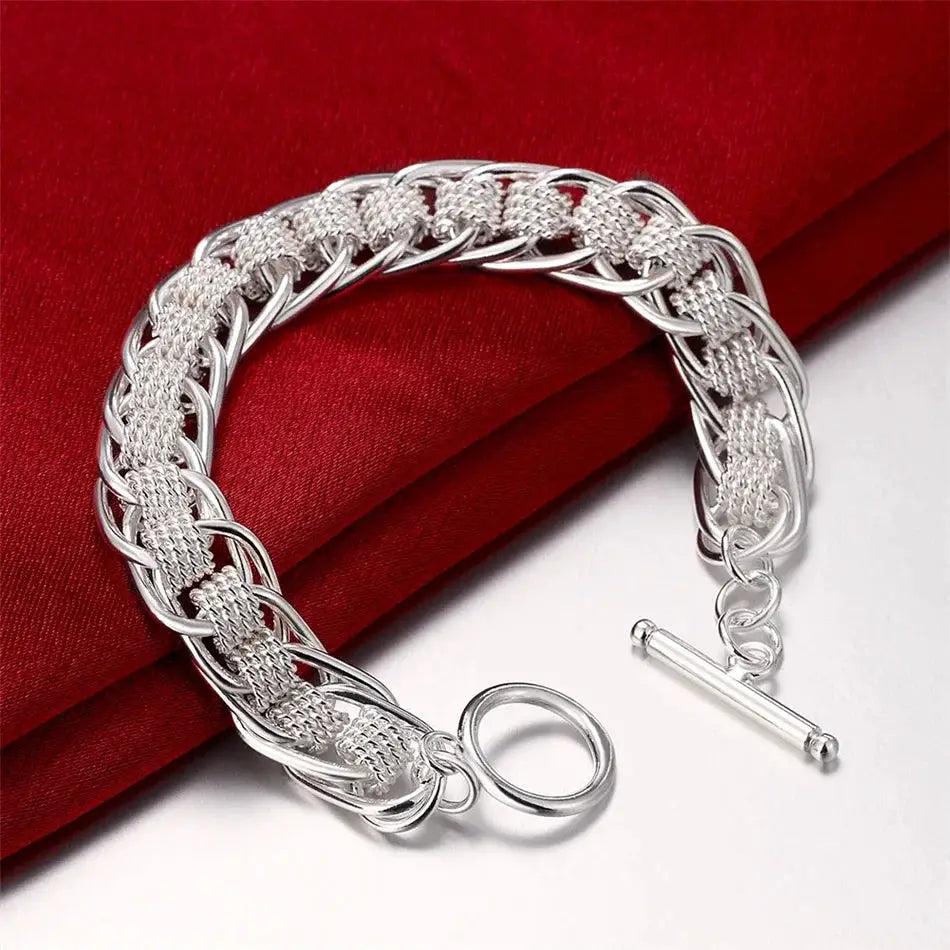 925 Sterling Silver Fine Chain Bracelet For Women And Men With Charms Wedding Gift Fashion Jewelry