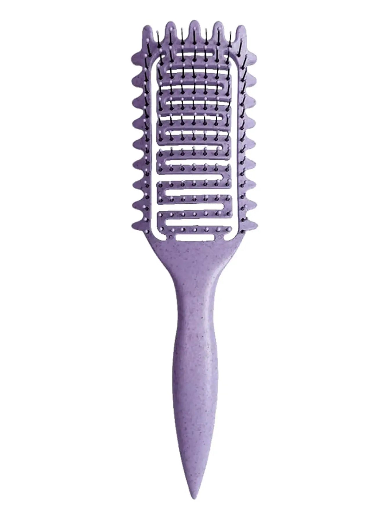 3-in-1 curl define styling brush, purple hollow-out detangling hair brush
