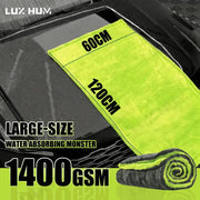 Simples Market car drying towel 60x120 cm oversized, double-sided green, 1400GSM, super absorbent