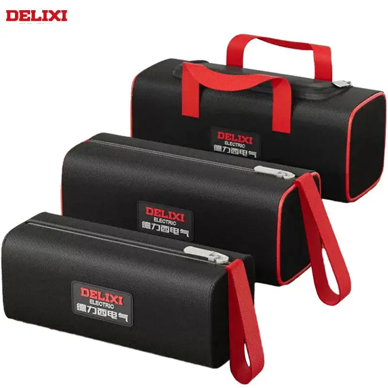Delixi Electric Tool Bag 1680D Oxford Cloth Portable Storage Case for Electricians and Carpenters