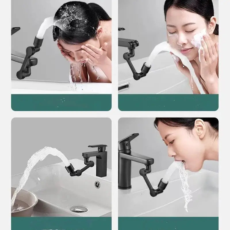 Faucet sprayer head, black metal universal kitchen attachment with flexible arm