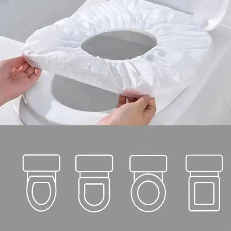 Portable disposable toilet seat covers, non-woven, waterproof, white travel pack