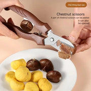 ChefCraft Multipurpose Chestnut Scissors Peeler For Efficient Shell Peeling And Leather Clip Cross Cutting