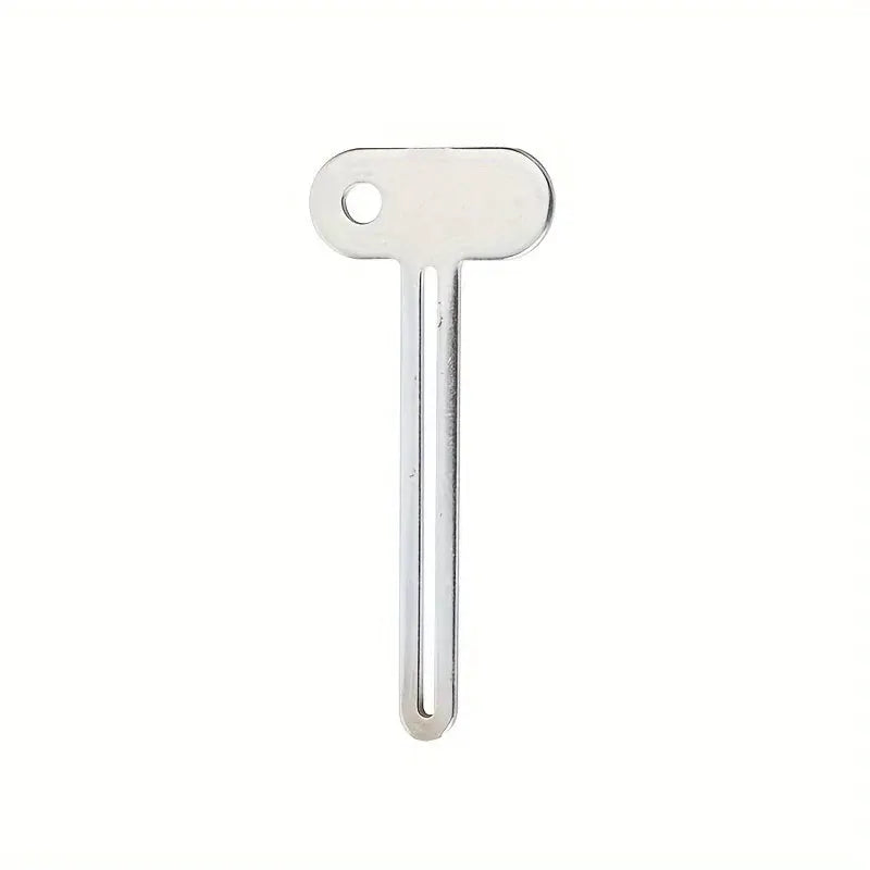 Stainless steel toothpaste squeezer tool, compact bathroom accessory for ointments and cosmetics.