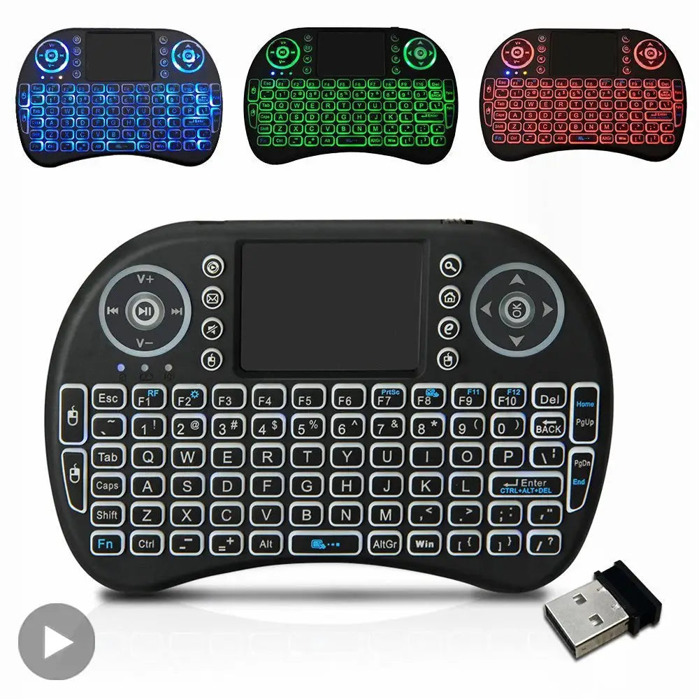 Backlit Mini Wireless Keyboard With Touchpad N RGB For PC TV Box Multi Language Spanish French Azerty Russian Portuguese