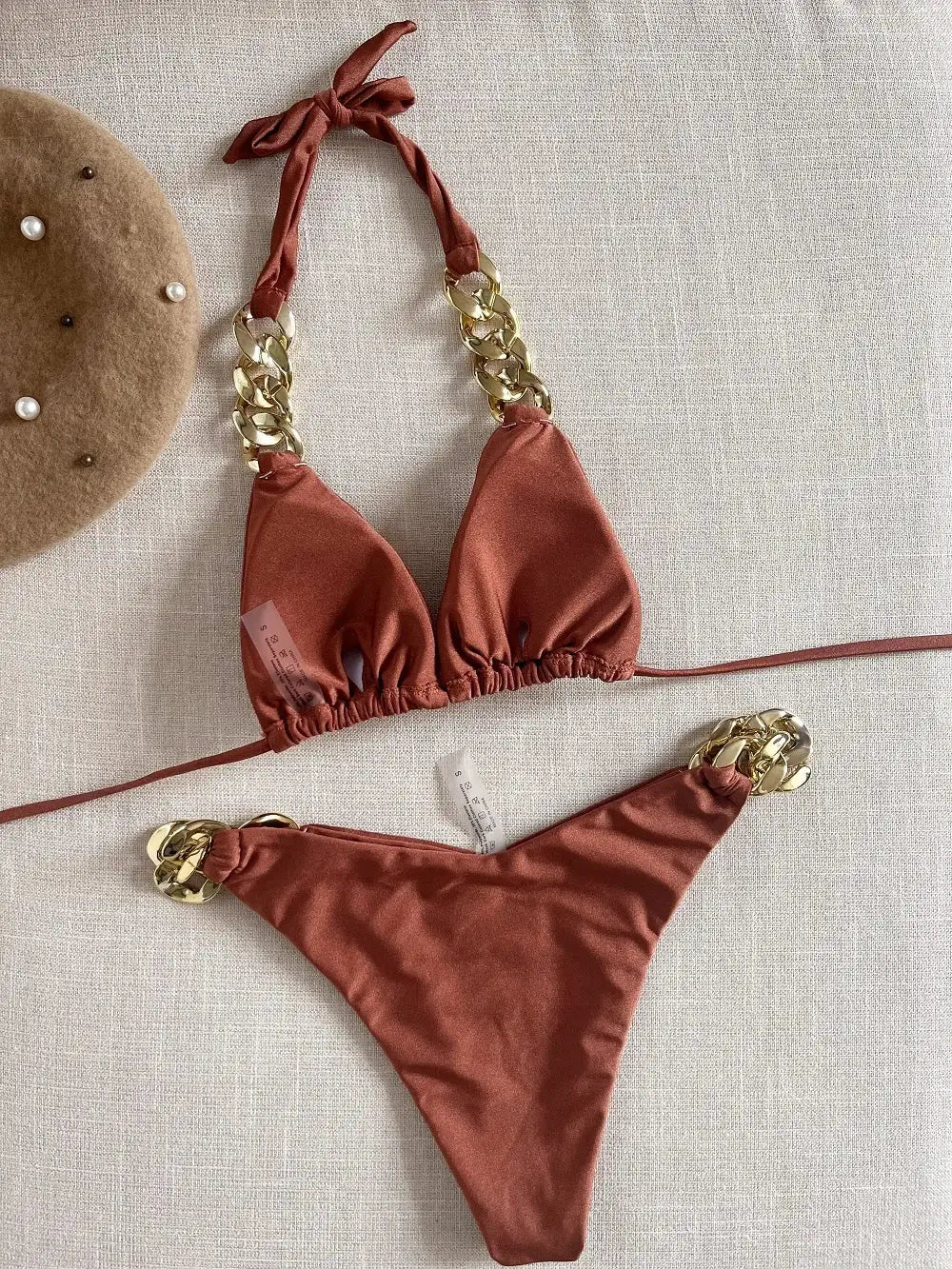 Ruotongsept New Sexy Bikini 2023 Triangle Halter 2 Piece Swimwear For Women Push Up Brazilian Bathing Suit