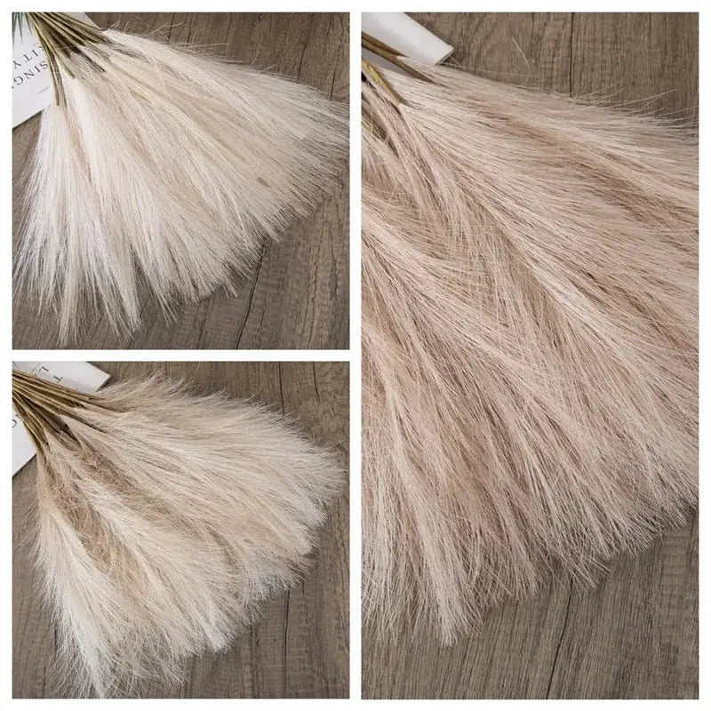Artificial reed bouquet, 10pcs beige wispy stems for boho home decor and weddings