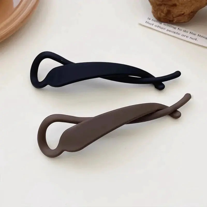 LuxeHair 2 Pack Banana Clips Set Simple Fashion Vertical Hold Ponytail Hair Clips For Elegant Everyday Wear