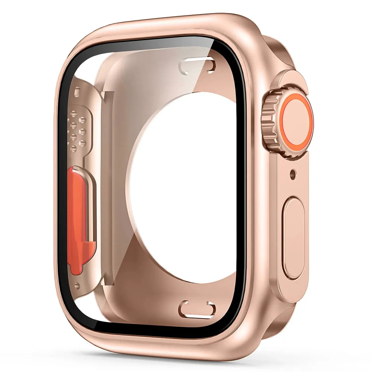 Simples Market screen protector bumper case for Apple Watch 40–46mm, rose gold hard PC front/rear