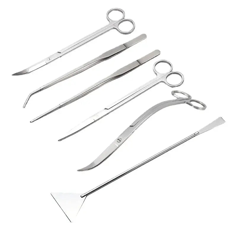 Findixpet Aquarium Scissor Tools Set Stainless Steel Tweezers Plant Wave Scissors Cleaning Accessories Storage Holder
