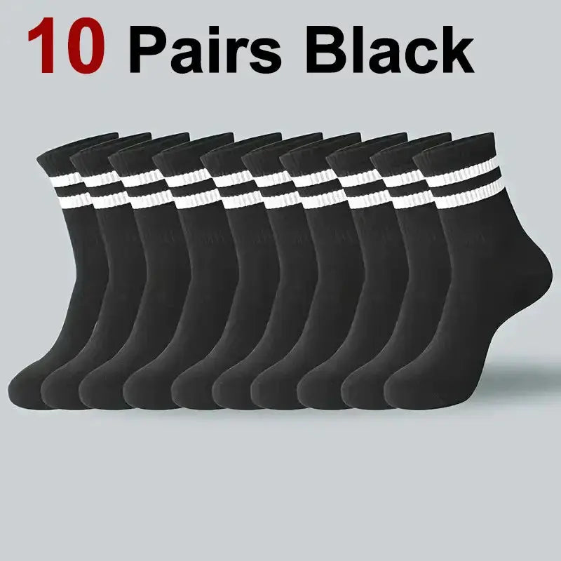 Neutral Solid Color Crew Socks Pack 5 10 20 Pairs Breathable Sweat Absorbing All Season Polyester Elastane Blend