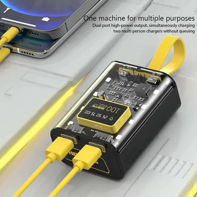 3x18650 Battery Case Power Bank With Dual USB Output Night Light DIY Transparent Shell For iPhone Xiaomi