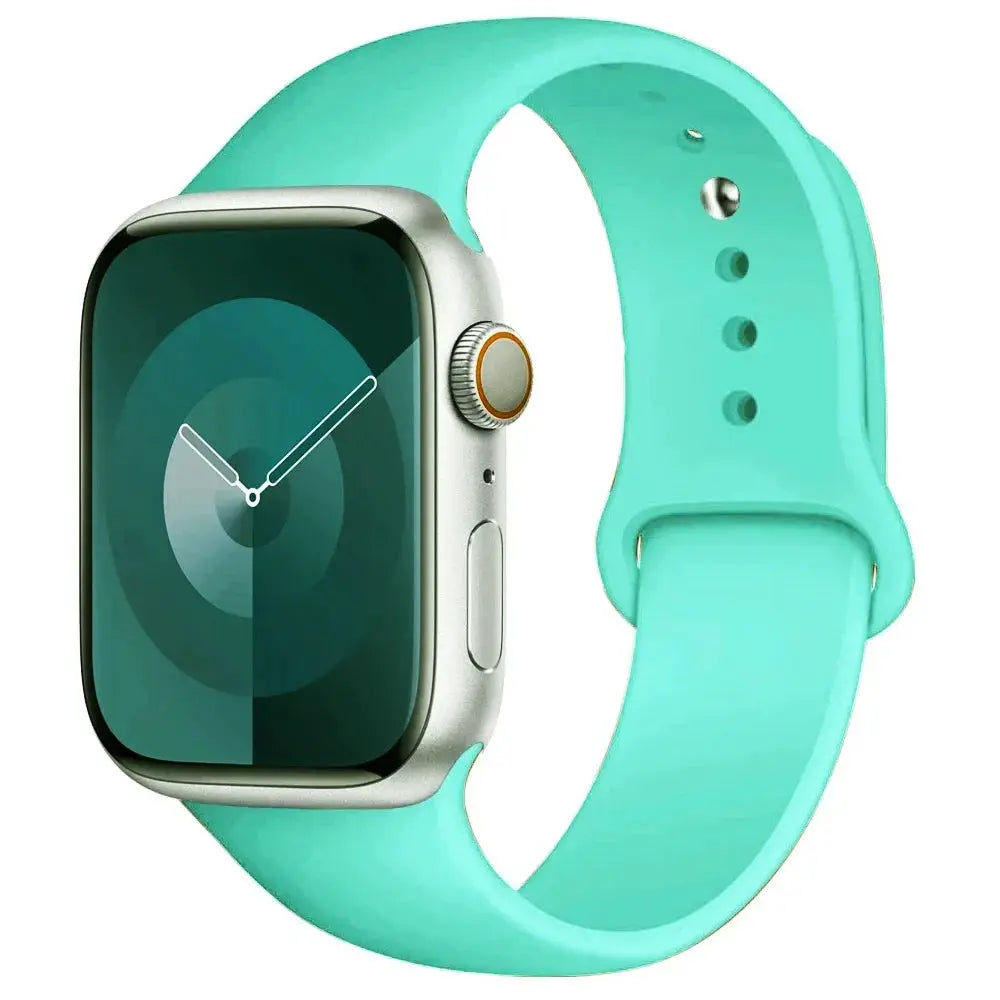 Apple Watch silicone band turquoise sport strap by Simples Market for 38-49mm models