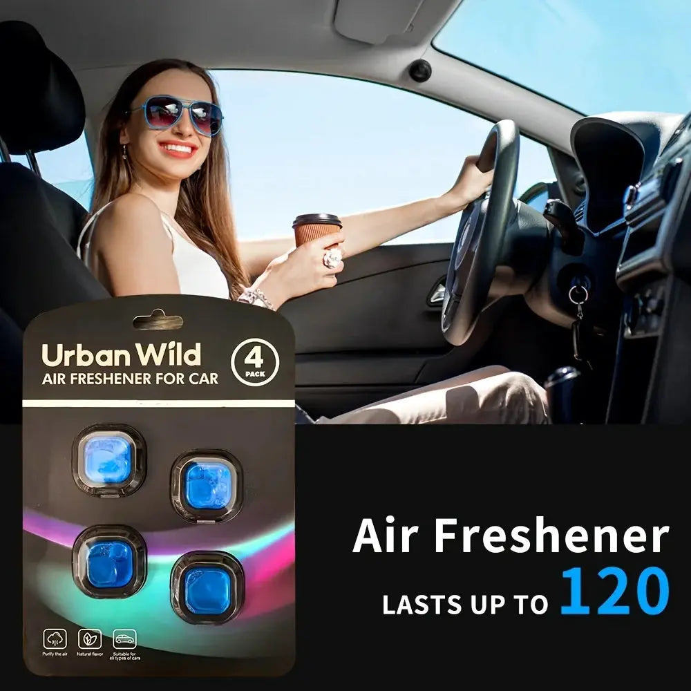 4 Pack Car Air Fresheners Clip On Air Vent Odor Eliminator Long Lasting Fragrance Powerful Relaxing Aroma
