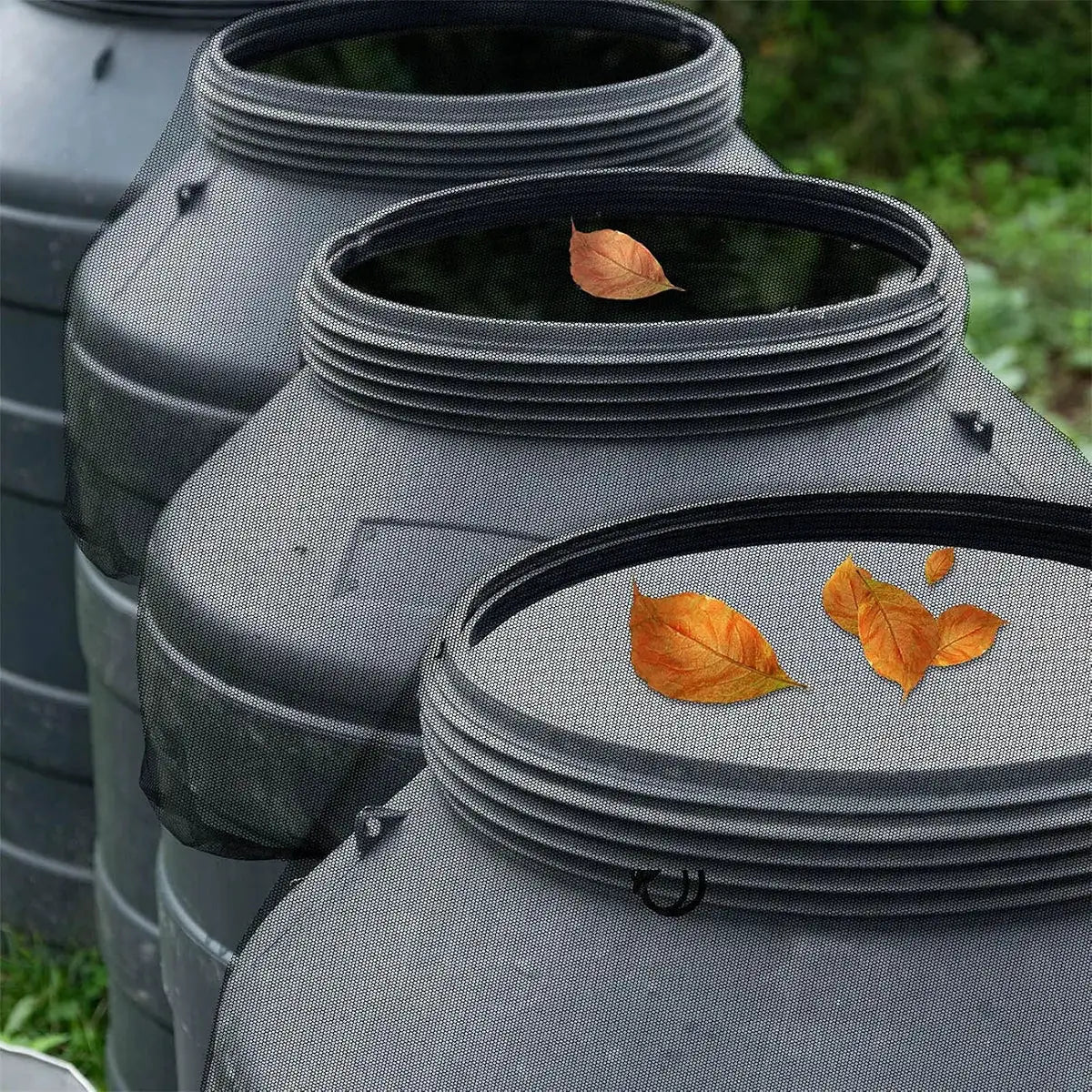 Rain Barrel Mesh Cover With Drawstring For Rainwater Collection Buckets And Tanks Debris Proof Water Net