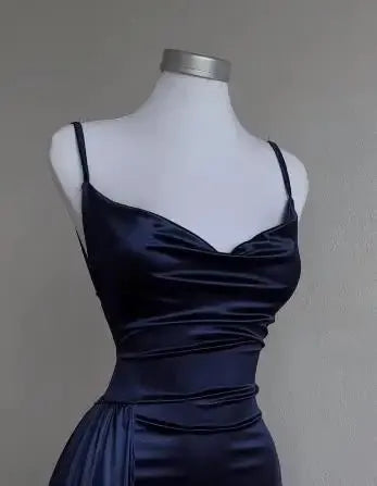 SpiceWave Y2K Spaghetti Strap Ankle Dress Slim Fit Stretch Knit With Asymmetrical Design For Elevation