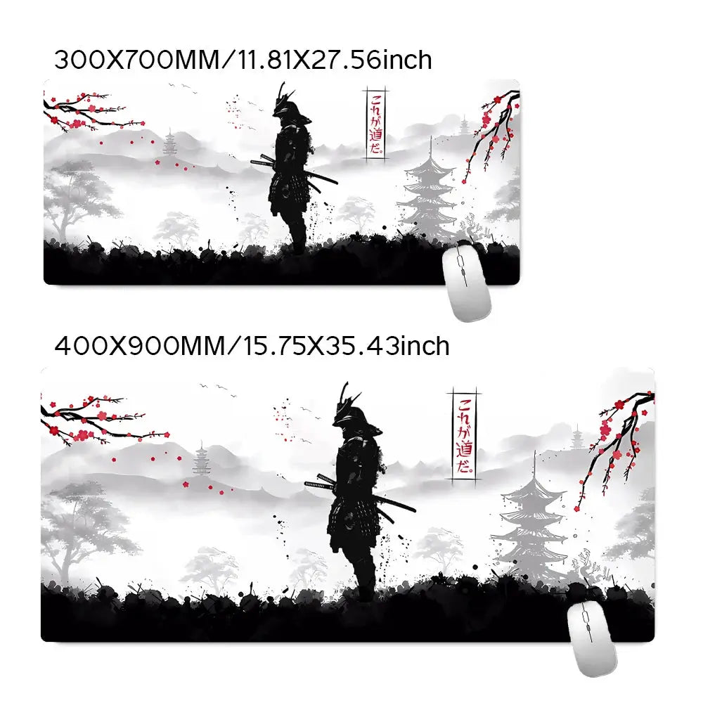 Samurai Warrior Mouse Pad Large Desk Mat For Gaming And Computer Accessories Keyboard And Laptop Black