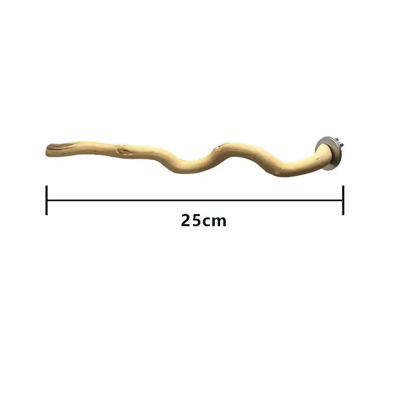Natural parrot wood fork branch perch, 25cm, natural wood, Simples Market bird cage hanging perch with metal mount