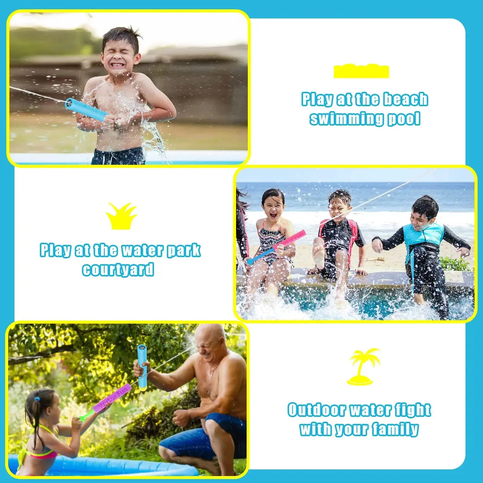 10 Pack Water Guns for Kids Summer Foam Water Gun Toys Squirter Soaker Blaster for Pool Beach Games