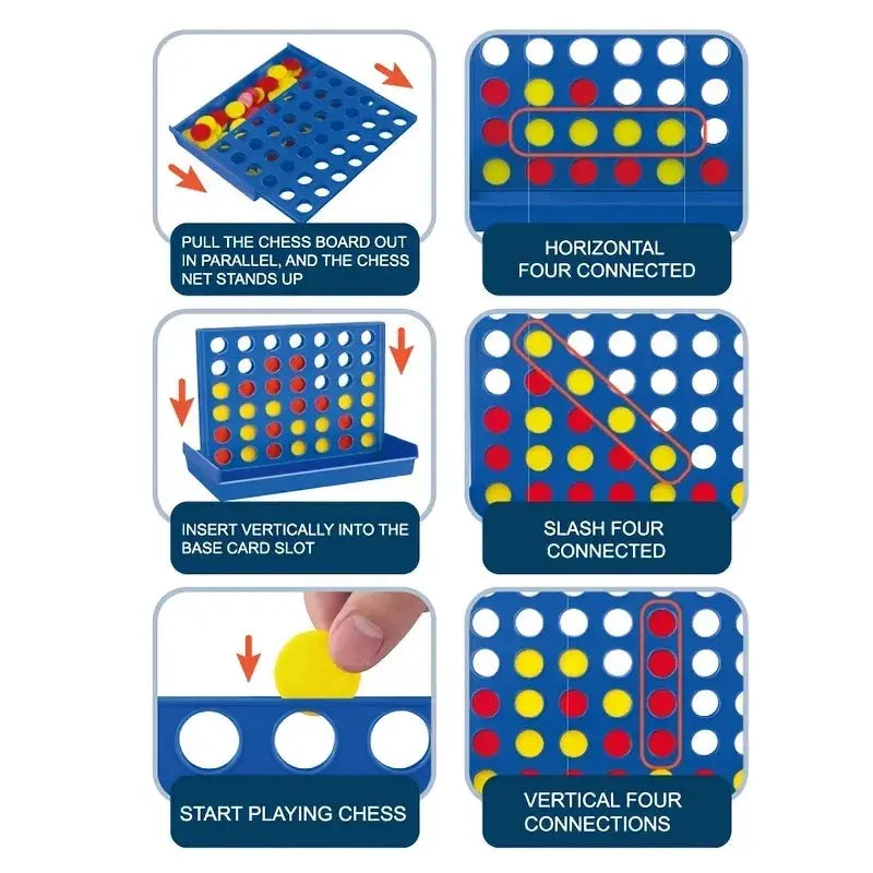 Four In A Row Bingo Chess Connect Classic Family Board Game Educational Toy For Kids And Adults