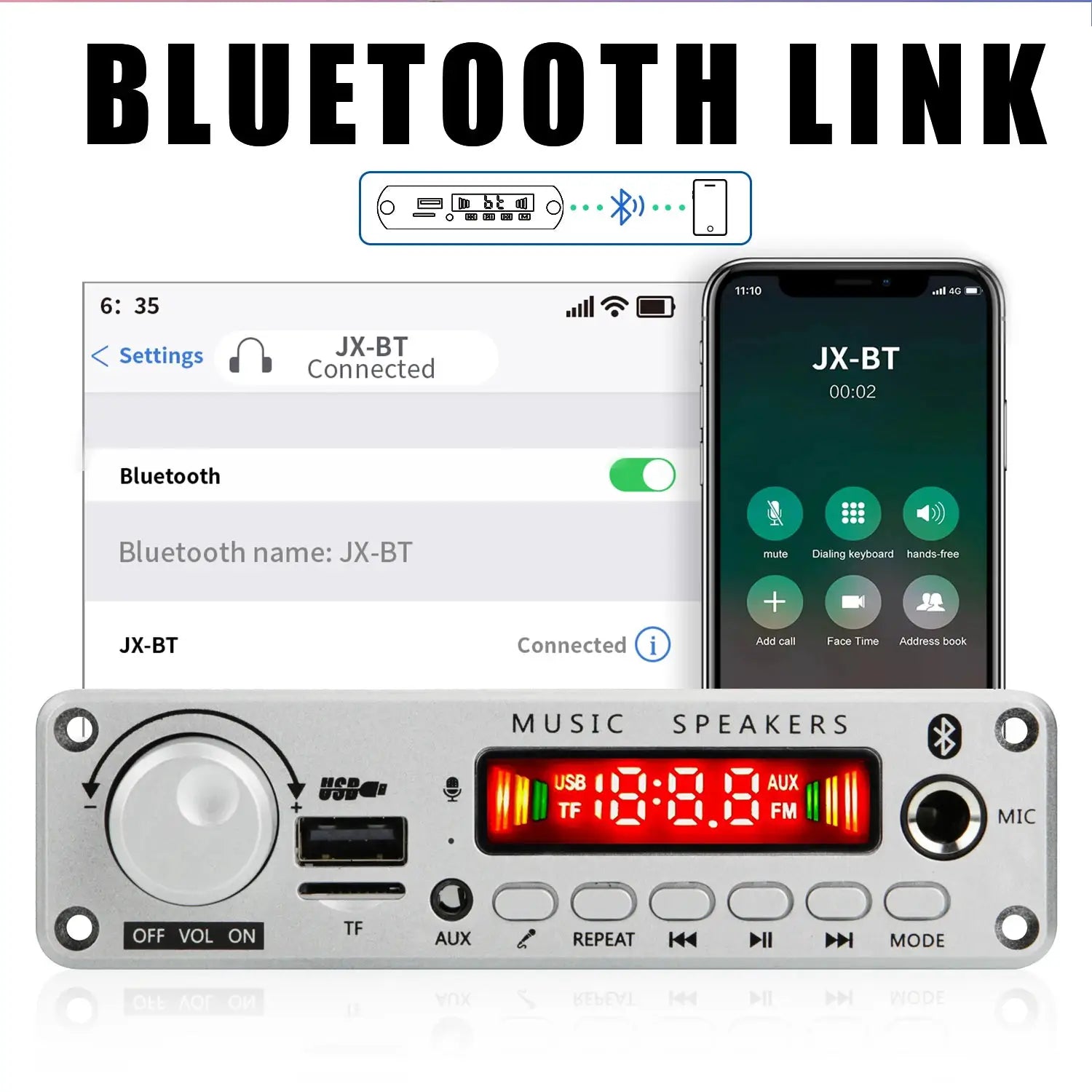 New 200W Bluetooth Amplifier MP3 WAV Decoder Board With USB FM Radio TF Card Slot DC 12V Car Audio