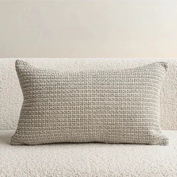 Pillow cover by Simples Market; ivory beige textured woven decorative cushion for sofa or chair.