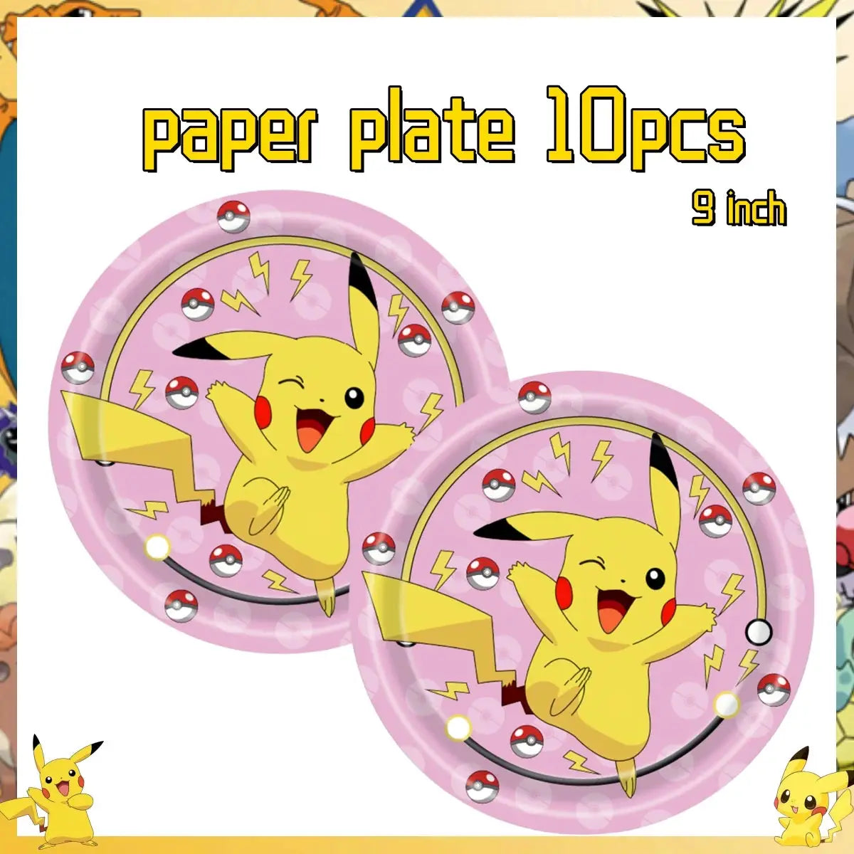 Pokemon Pikachu Birthday Party Decor Set Disposable Tableware Tablecloth Cups Plates Napkins Balloons Baby Shower Kids