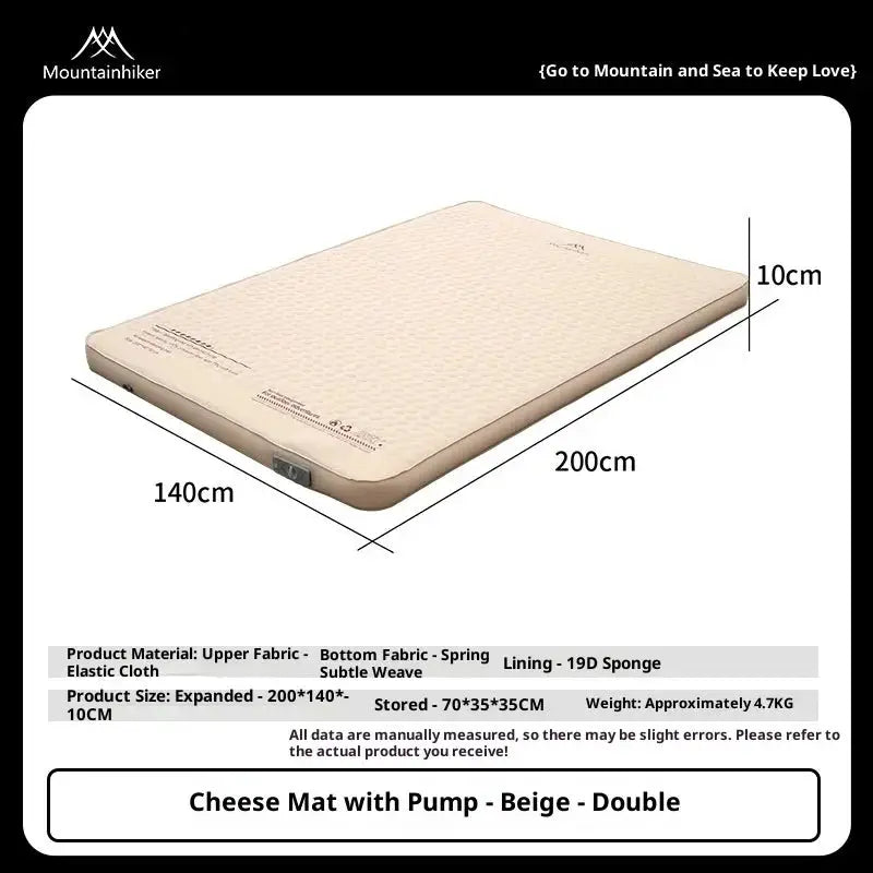 MountainHiker Self Inflating Mattress For Single Or Double Use Thick 10cm Camping Sleeping Pad Compact Folding Bed